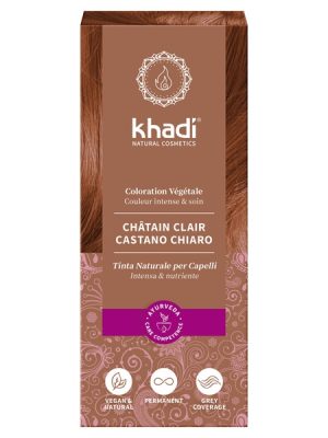 Khadi  tinta vegetale per capelli col. Castano Chiaro ml. 100