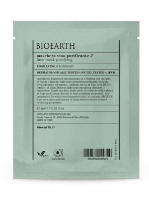 Bioearth maschera viso monouso in tessuto purificante ml. 15