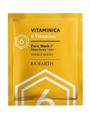 Bioearth maschera viso monouso in tessuto Energy Boost 6 Vitamins - Linea Vitaminica ml. 15