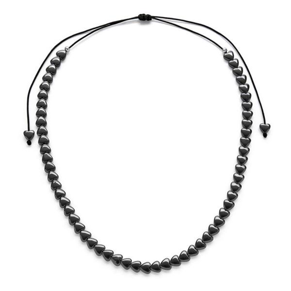 Vestopazzo-Ematite-Collana-Filo-Cuori-Medi