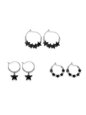 Vestopazzo set 3 orecchini stelle Ematite