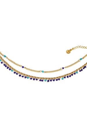 Vestopazzo cavigliera perline pendenti Fiesta blu