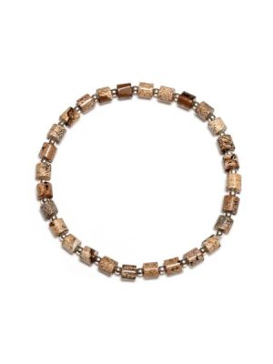Vestopazzo bracciale elastico cilindri diaspro collezione Stone Cheope