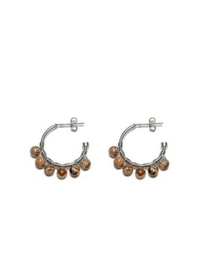 Vestopazzo orecchini cerchi piccoli 6 sfere diaspro collezione Stone Cheope