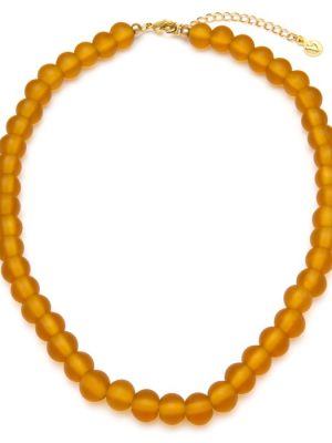 Vestopazzo collana Beads col. ambra chiaro in Vetro 100% riciclato
