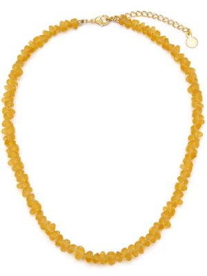 Vestopazzo collana Beads irregolari col. ambra chiaro in Vetro 100% riciclato