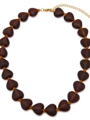 Vestopazzo collana cuori col. ambra scuro in Vetro 100% riciclato