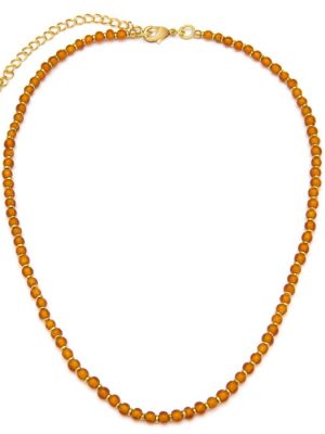 Vestopazzo collana perline col. ambra scuro in Vetro 100% riciclato