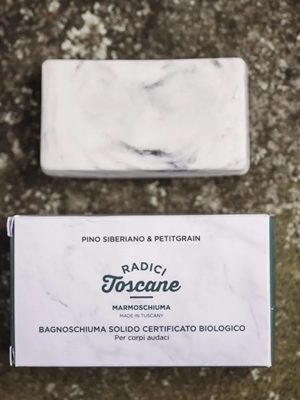 Radici Toscane "Marmoschiuma" - bagnoschiuma solido biologico gr. 80 - Pino Siberiano e Petitgrain