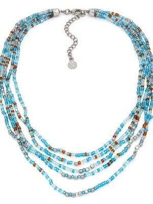 Vestopazzo collana perline multifili col. azzurro - collezione Fiesta
