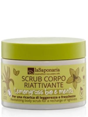 La Saponaria scrub corpo bio riattivante - Lemongrass e menta gr. 250