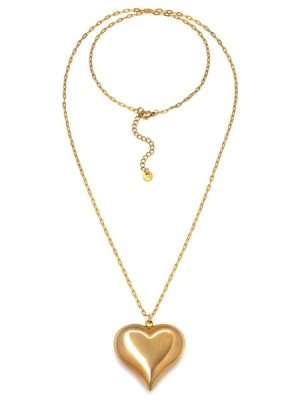 Vestopazzo collana cuore maxi in acciaio gold plated