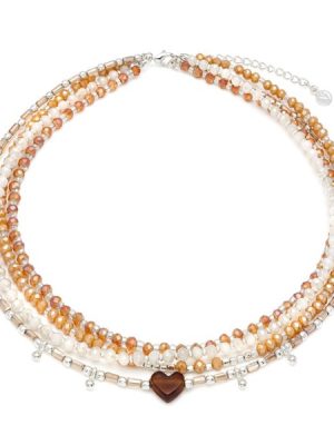 Vestopazzo collana multifili mix Crystal colore pesca