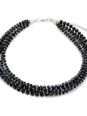 Vestopazzo collana multifilo nera Crystal