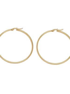 Vestopazzo orecchini a cerchio maxi in acciaio gold plated