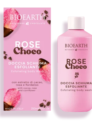 Bioearth docciaschiuma esfoliante Cioccolato e Rosa ml. 250