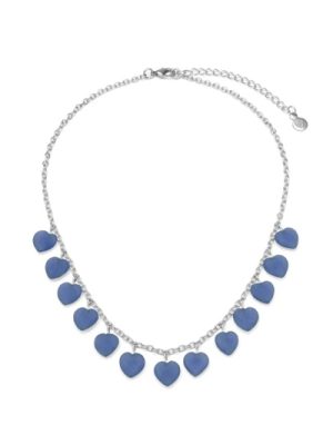 Vestopazzo collana cuori pendenti in vetro col. azzurro