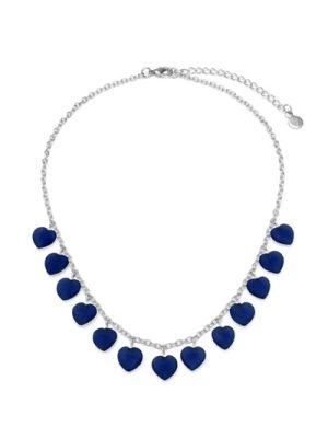Vestopazzo collana cuori pendenti in vetro col. blu