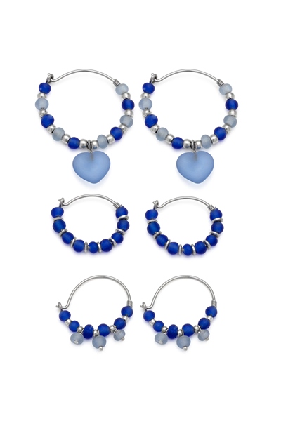 vestopazzo-orecchini-tris-cerchio-mix-blu