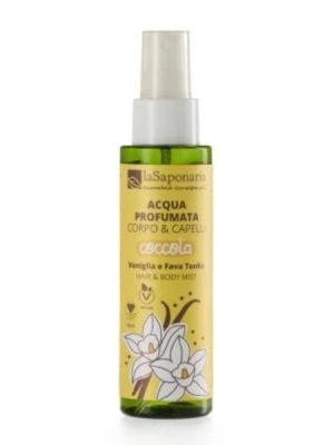 La Saponaria acqua profumata corpo e capelli ml. 100 - Coccola - vaniglia e fava tonka