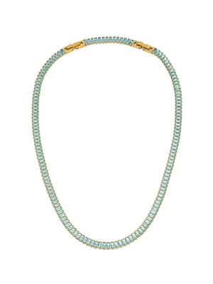 Vestopazzo collana baguette con zirconi colore acquamarina