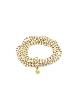 Vestopazzo bracciale elastico multifilo con dettaglio centrale con perle